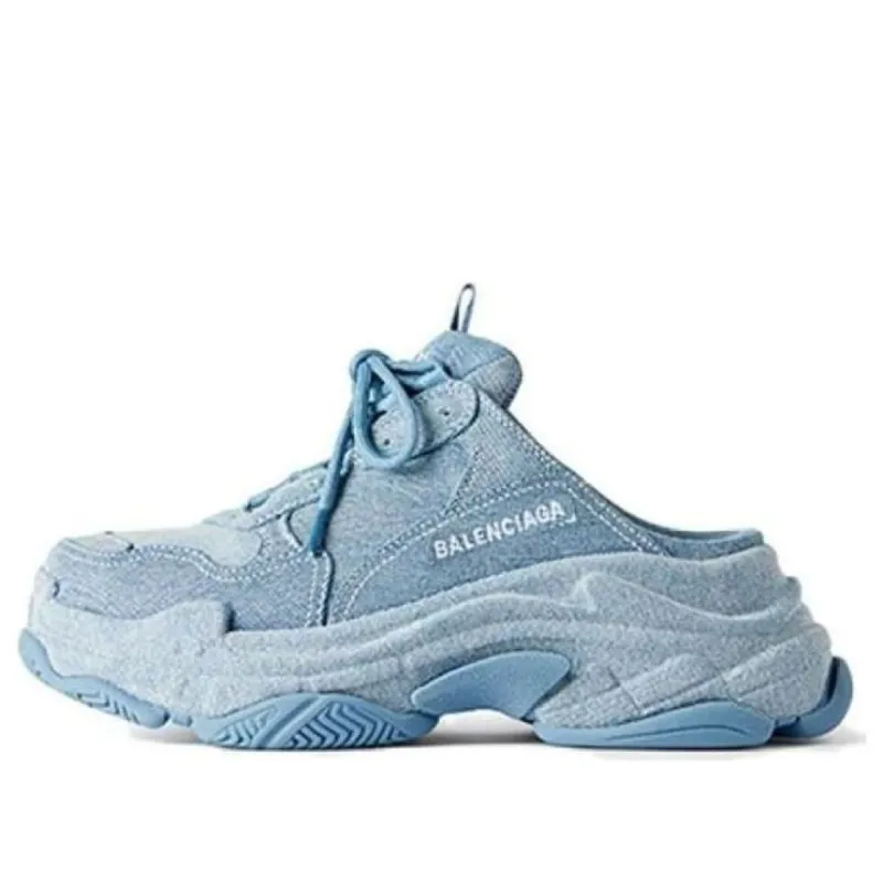 (WMNS) Balenciaga Triple S Mules 'Blue' 755686W2DEN4000 sold by KicksCrew