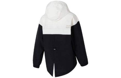 (WMNS) New Balance Color Block Jacket 'White Black' NAE11312-BK sold by KicksCrew