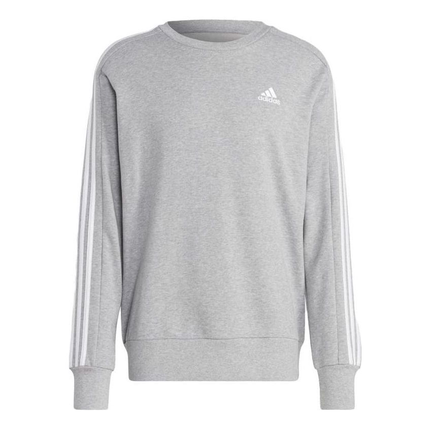 adidas Essentials French Terry 3-Stripes Sweatshirt 'Grey' IC9319 sold by KicksCrew