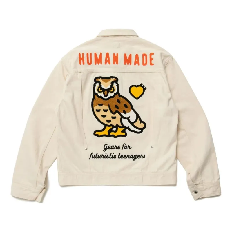 HUMAN MADE Natural Denim Work Jacket 'White' HM25JK021 sold by KicksCrew