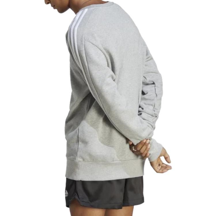adidas Essentials French Terry 3-Stripes Sweatshirt 'Grey' IC9319 sold by KicksCrew product image thumbnail 3