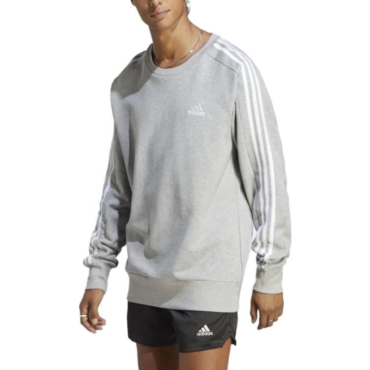 adidas Essentials French Terry 3-Stripes Sweatshirt 'Grey' IC9319 sold by KicksCrew product image thumbnail 4
