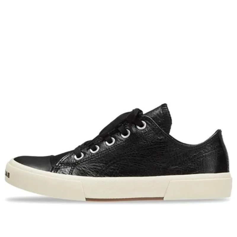 (WMNS) Balenciaga Paris Low Top Sneakers 'Black Leather and White Rubber' 688757W3RCB1090 sold by KicksCrew