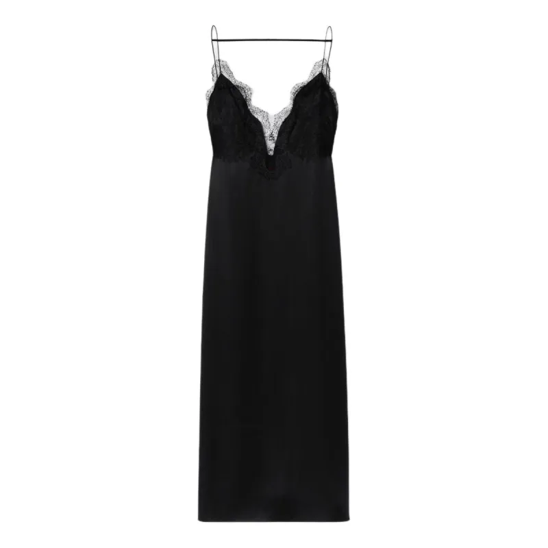 (WMNS) Gucci Silk And Lace Long Dress 'Black' 788104-ZAQWA-1000 sold by KicksCrew