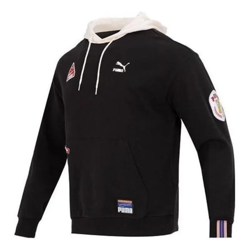 PUMA Team Badge Hoodie 'Black' 677377-01 sold by KicksCrew