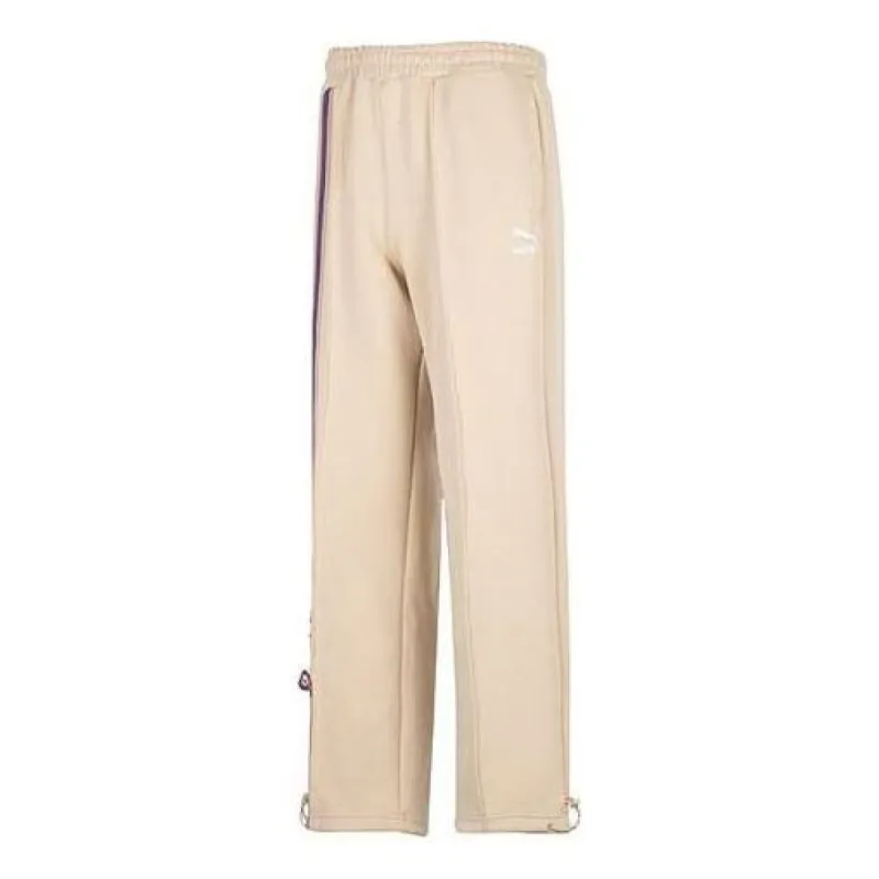 PUMA Team Badge Straight-leg Pants 'Beige' 677376-67 sold by KicksCrew