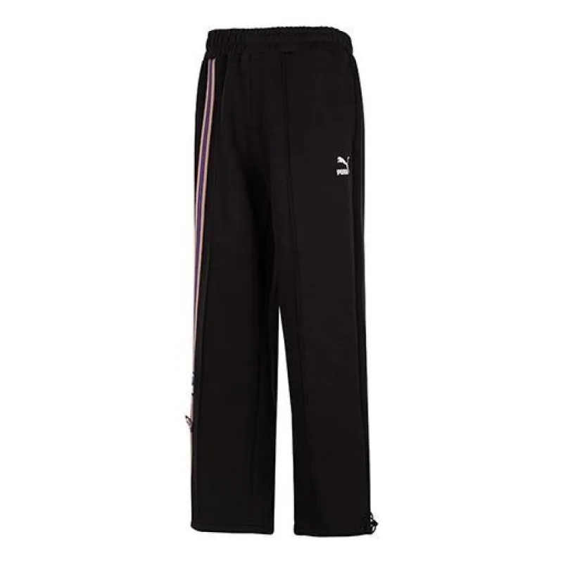 PUMA Team Badge Straight-leg Pants 'Black' 677376-01 sold by KicksCrew