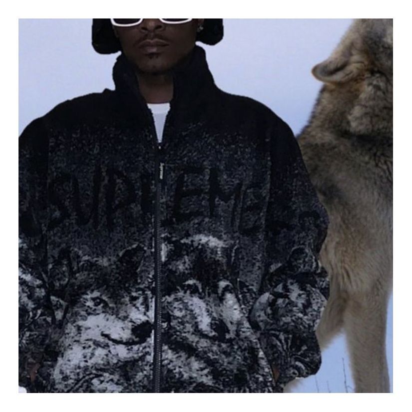 Supreme Wolf Fleece Jacket 'Black White' SUP-SS19-448 sold by KicksCrew product image thumbnail 5