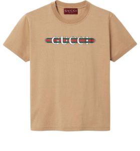 (WMNS) Gucci Cotton Jersey T-Shirt With Print 'Beige' 787299-XJGNW-2293 sold by KicksCrew