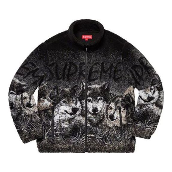 Supreme Wolf Fleece Jacket 'Black White' SUP-SS19-448 sold by KicksCrew