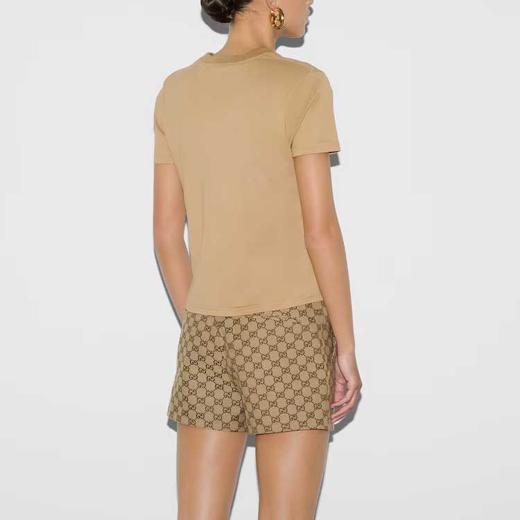 (WMNS) Gucci Cotton Jersey T-Shirt With Print 'Beige' 787299-XJGNW-2293 sold by KicksCrew product image thumbnail 4
