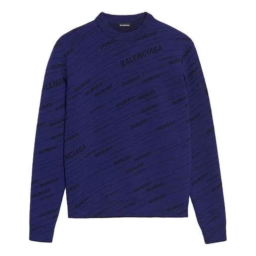 Balenciaga Diagonal Logo Sweatshirt 'Blue' 583080T15244160 sold by KicksCrew
