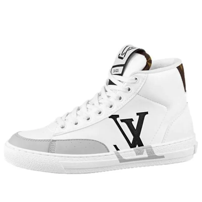 (WMNS) LOUIS VUITTON Charlie Ankle Sneakers 'White Grey Black' 1A9RYS sold by KicksCrew