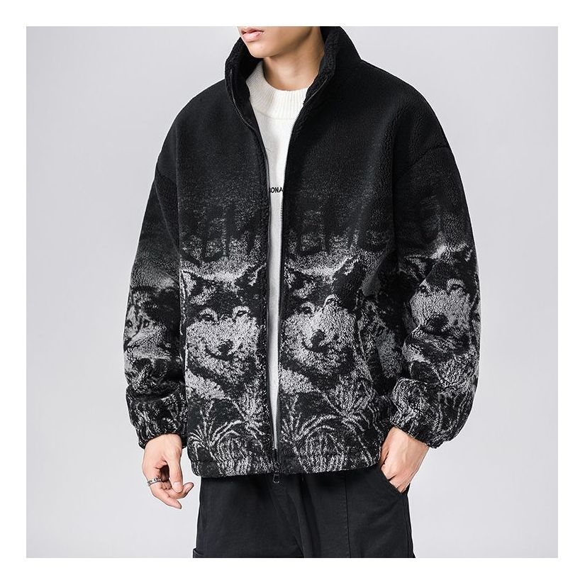 Supreme Wolf Fleece Jacket 'Black White' SUP-SS19-448 sold by KicksCrew product image thumbnail 3