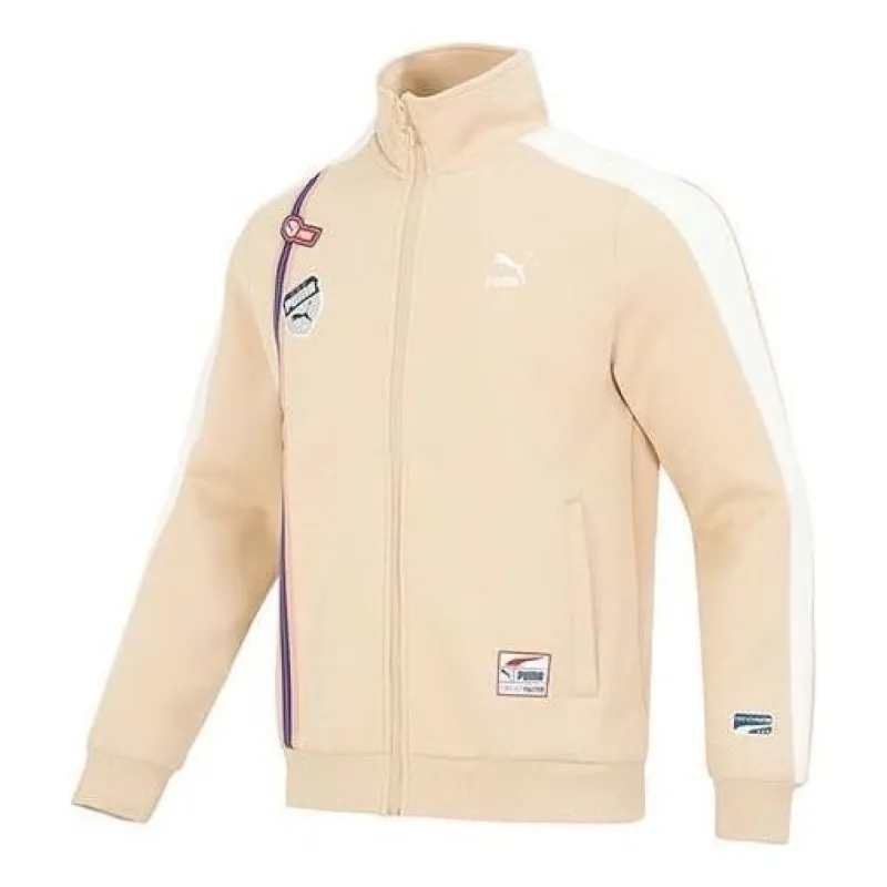 PUMA Team Badge Zipper Jacket 'Beige' 677375-67 sold by KicksCrew