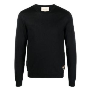 Gucci Wool Sweater With Horsebit Intarsia 'Black' 730974-XKCOR-1000 sold by KicksCrew