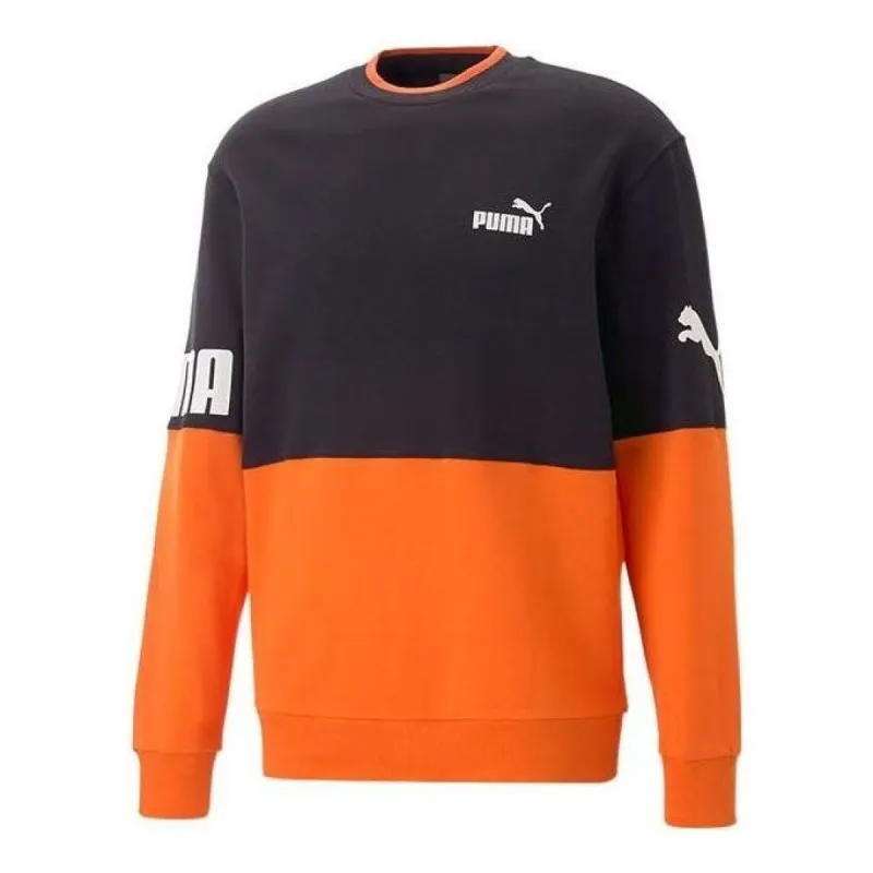 PUMA Power Colorblock Crew Long Tee 'Orange' 676666-23 sold by KicksCrew