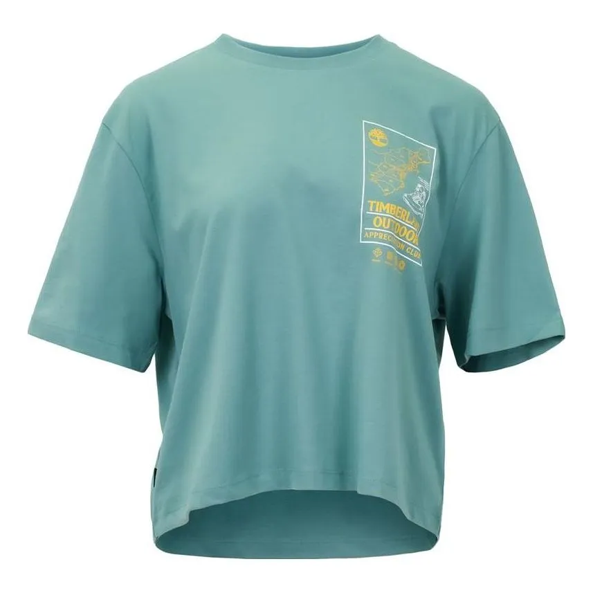 (WMNS) Timberland Short Sleeve T-Shirt 'Blue' A6HRD-DV6 sold by KicksCrew