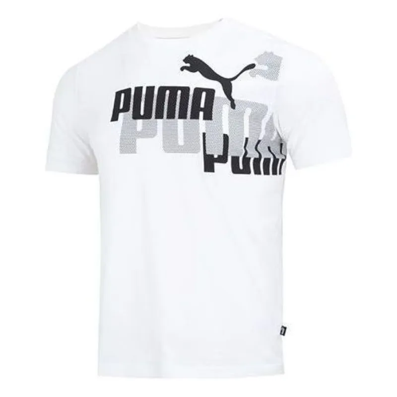 PUMA Ess Logo Power Tee 'White' 675728-02 sold by KicksCrew