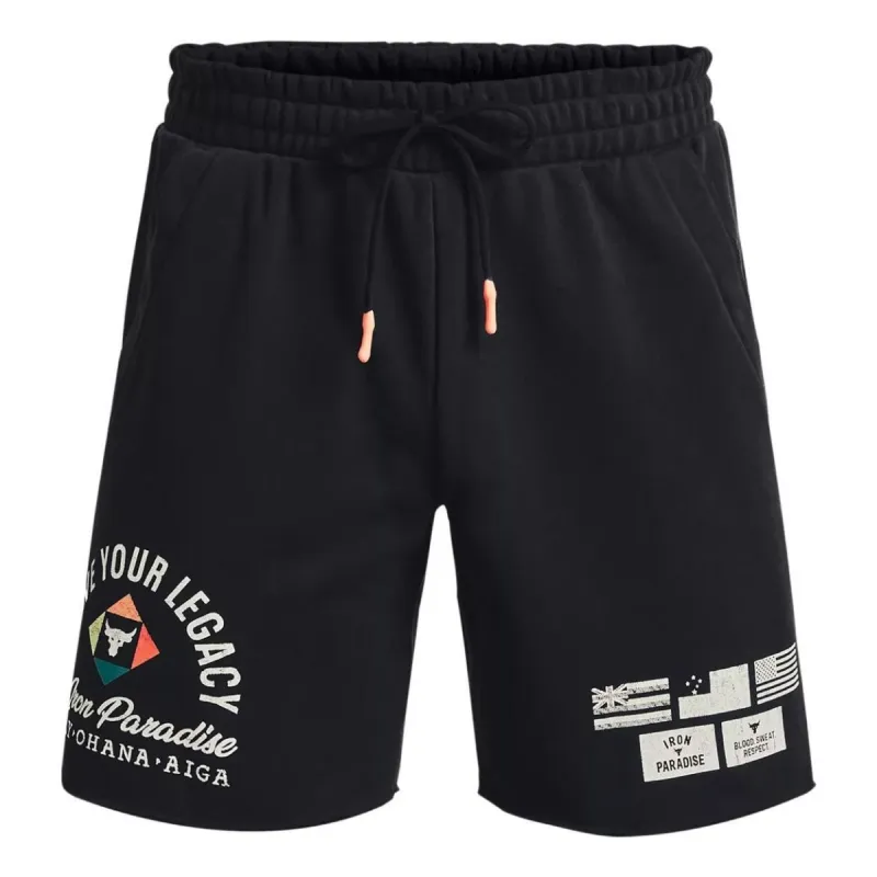 Under Armour Project Rock Heavyweight Terry Shorts 'Black' 1377439-001 sold by KicksCrew