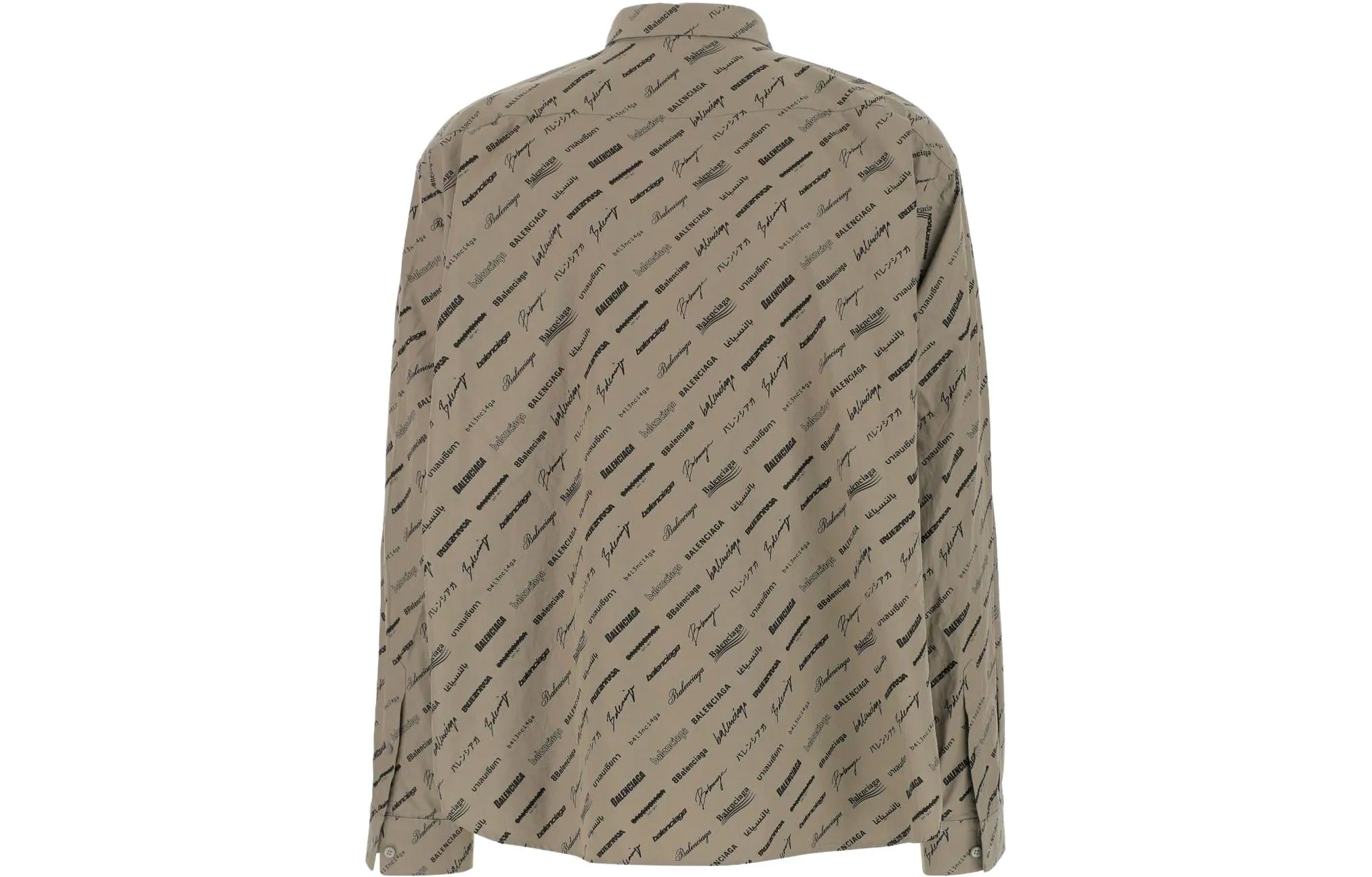Balenciaga Logomania All Over Long Sleeve Shirt 'Beige' 662983TNLL19763 sold by KicksCrew product image thumbnail 2