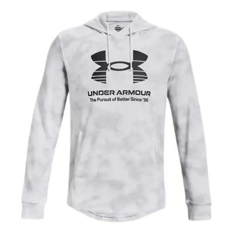 Under Armour Rival Terry Hoodie 'White Grey' 1377185-100 sold by KicksCrew