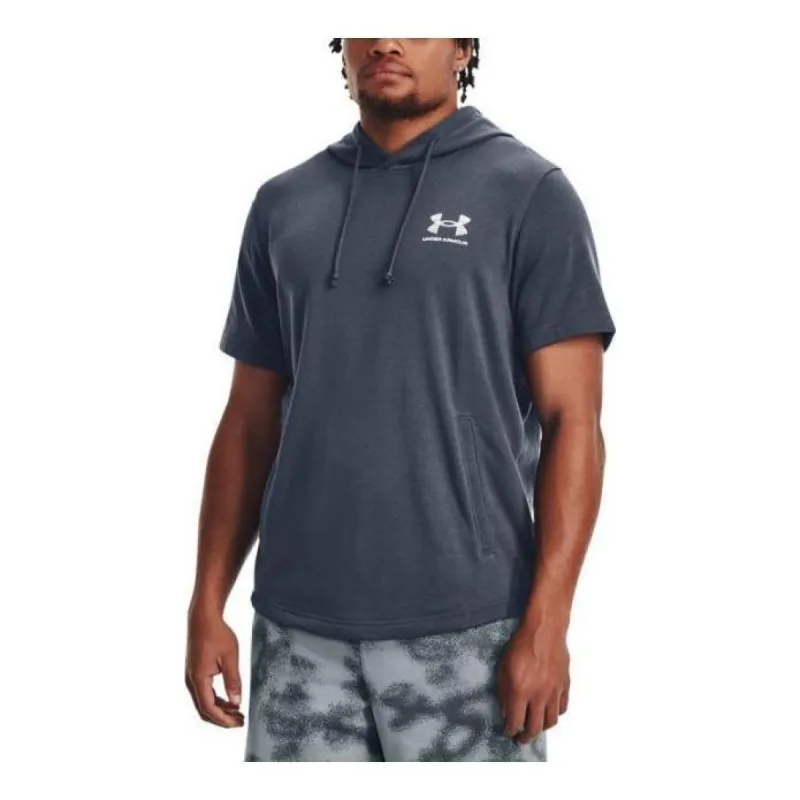 Under Armour Rival Terry Short Sleeve Hoodie 'Grey Onyx' 1377184-044 sold by KicksCrew