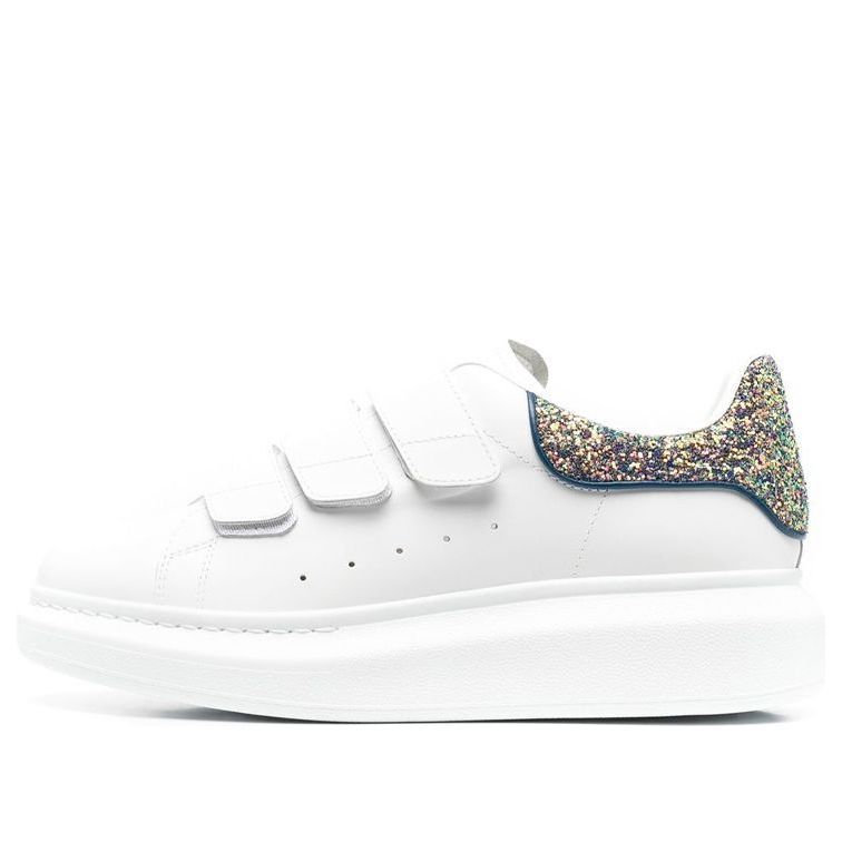 (WMNS) Alexander McQueen Oversized Triple Strap Sneaker 'White Glittered' 697106WICG59994 sold by KicksCrew