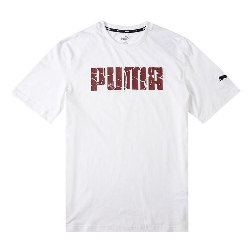PUMA Explosion Cracks Logo Tee 'White' 671605-02 sold by KicksCrew