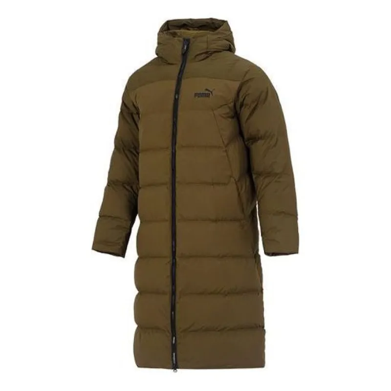 PUMA Hooded Down Coat Jacket 'Brown' 672435-62 sold by KicksCrew