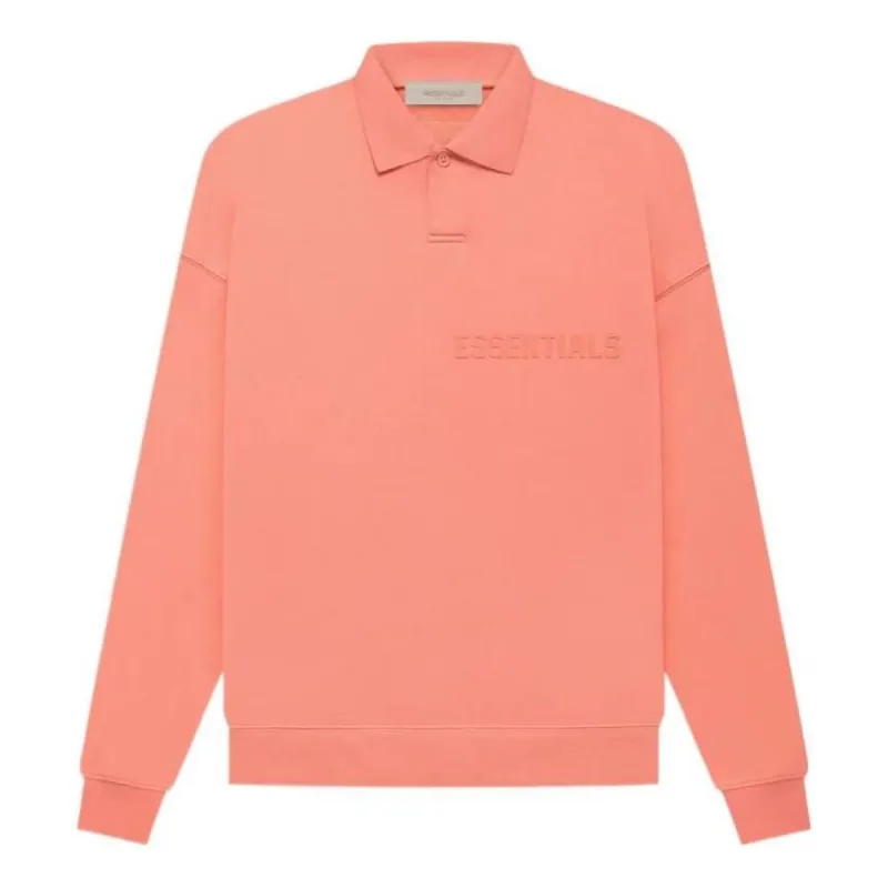 Fear of God Essentials FW22 LS Polo 'Coral' FOG-FW22-091 sold by KicksCrew