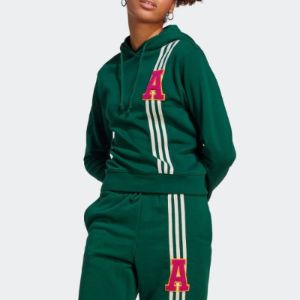 (WMNS) Adidas Originals Small Logo Hoodies 'Green' IC5230 sold by KicksCrew