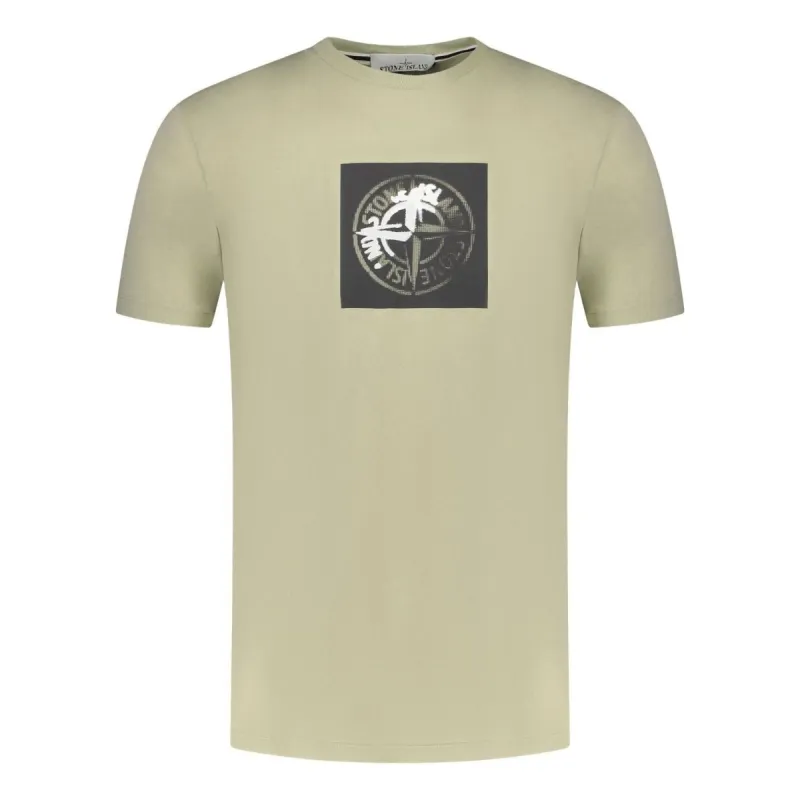 STONE ISLAND Institutional One Badge Print T-shirt 'Pistachio' 80152NS83-V0051 sold by KicksCrew