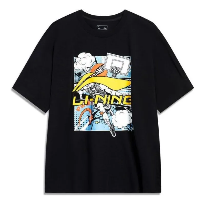 Li-Ning Comics Graphic T-shirt 'Black' AHSU805-1 sold by KicksCrew