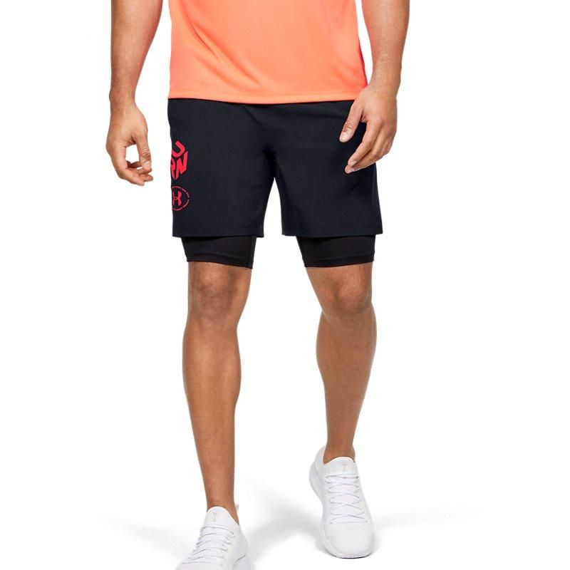 Under Armour Launch Get Out Run 2-in-1 Running Shorts 'Black Red' 1350772-001 sold by KicksCrew product image thumbnail 3