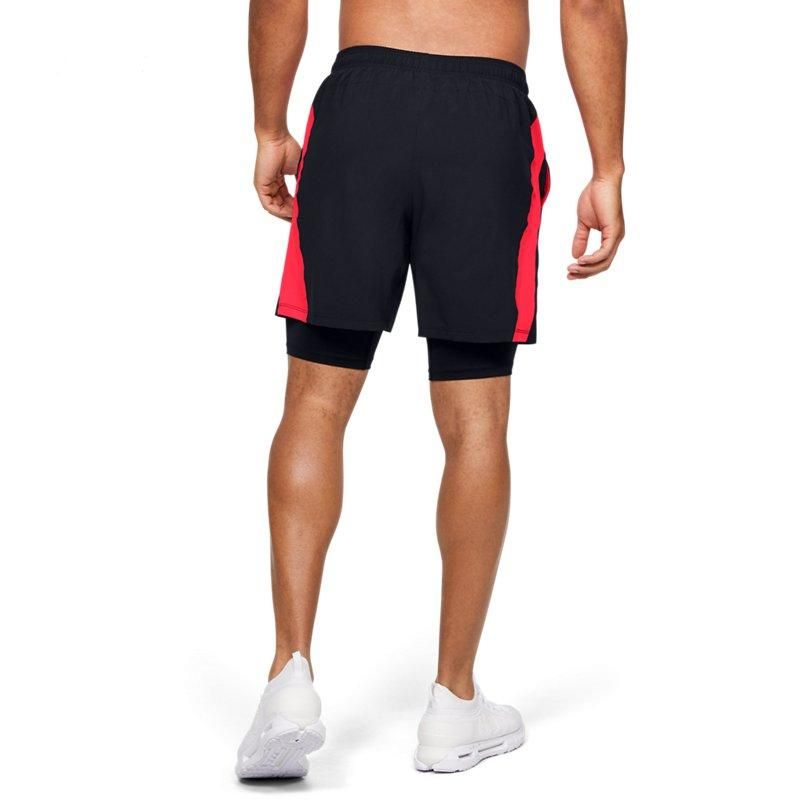Under Armour Launch Get Out Run 2-in-1 Running Shorts 'Black Red' 1350772-001 sold by KicksCrew product image thumbnail 4
