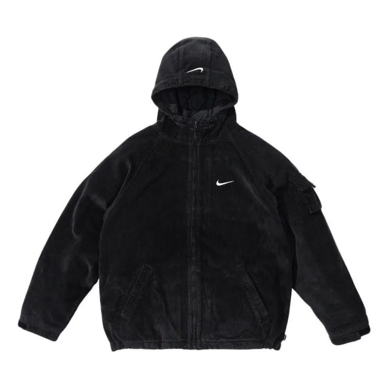 Supreme x Nike Arc Corduroy Hooded Jacket 'Black White' SUP-SS22-823 sold by KicksCrew