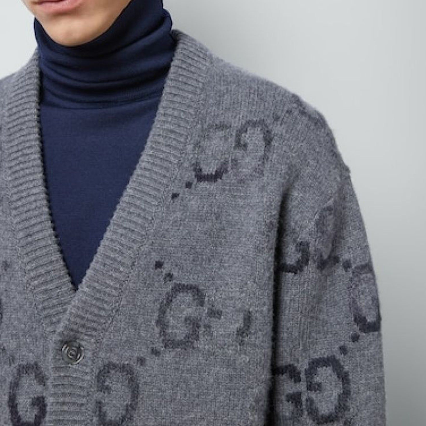 Gucci Wool Cardigan With GG Intarsia 'Grey' 770507-XKDSJ-1128 sold by KicksCrew product image thumbnail 5