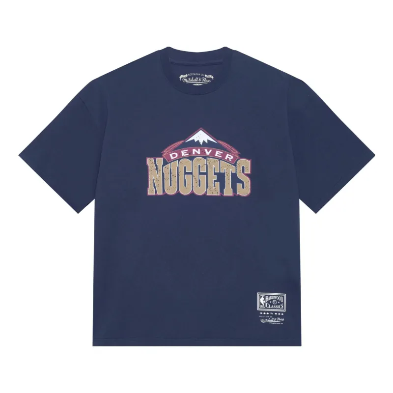 Mitchell & Ness x NBA Denver Nuggets Throwback Logo T-shirt 'Navy' MNJYSST230096-NAVY sold by KicksCrew
