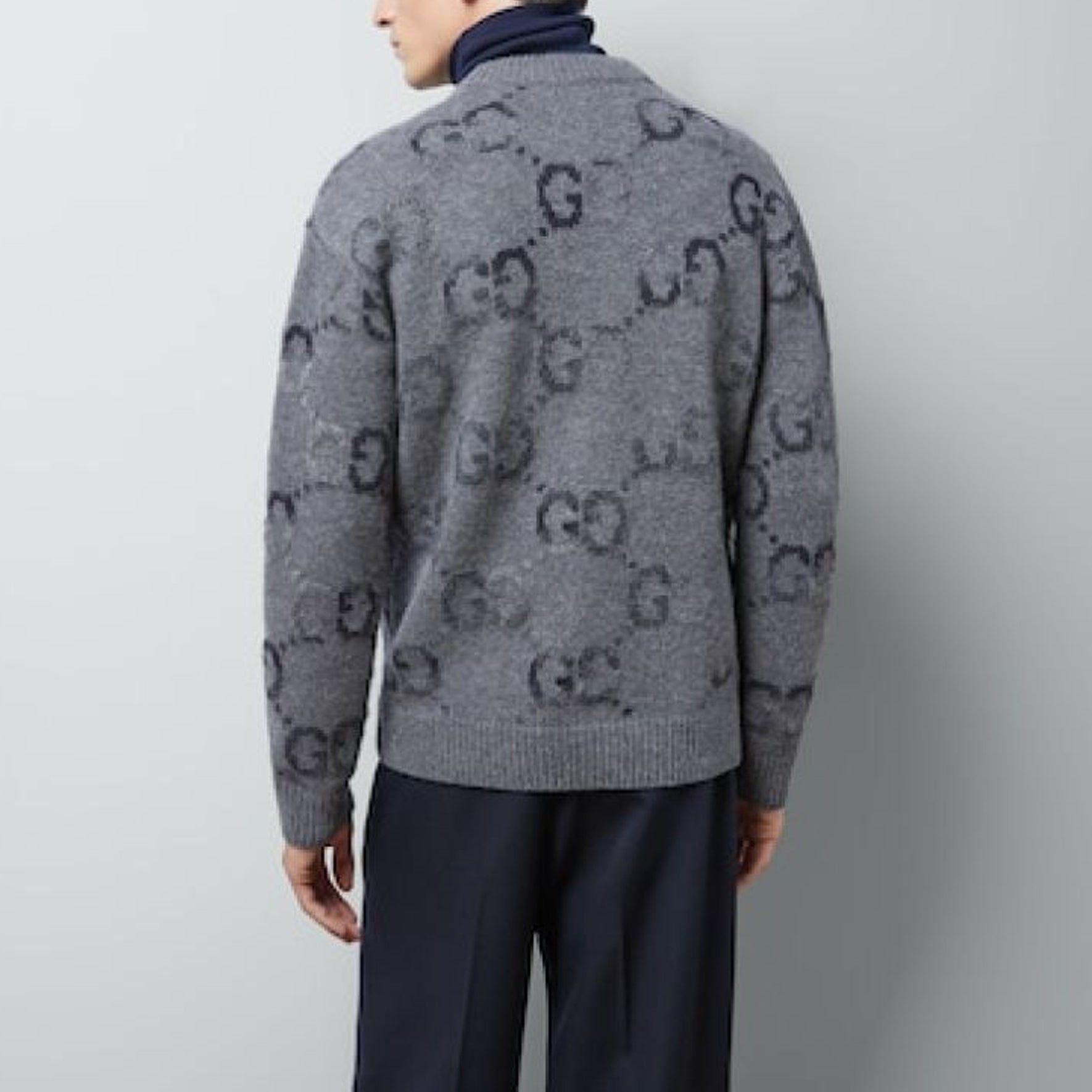 Gucci Wool Cardigan With GG Intarsia 'Grey' 770507-XKDSJ-1128 sold by KicksCrew product image thumbnail 4