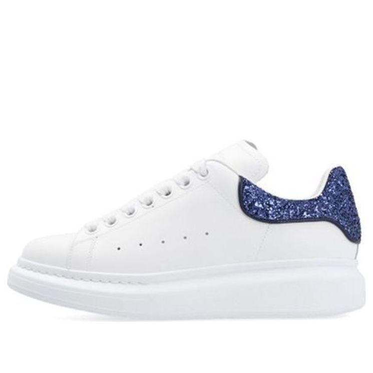 (WMNS) Alexander McQueen Oversized Sneaker 'White Navy Glitter' 558945WIA4Y9095 sold by KicksCrew