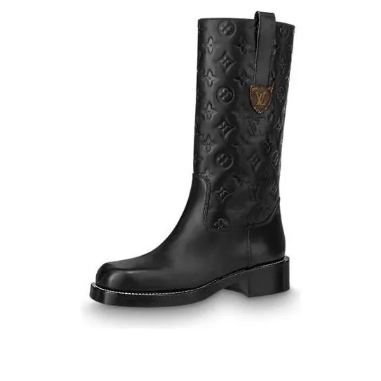 (WMNS) LOUIS VUITTON DOWNTOWN Boots 'Black Monogram' 1A95GS sold by KicksCrew