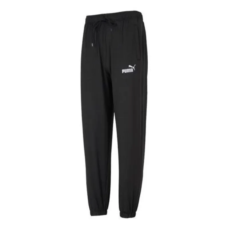 PUMA Logo Straight Fit Trackpants 'Black' 671930-01 sold by KicksCrew