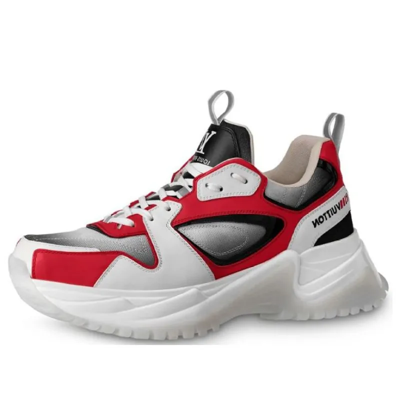LOUIS VUITTON Run Away Pulse Sneakers 'White Red Black; 1A5YSV sold by KicksCrew