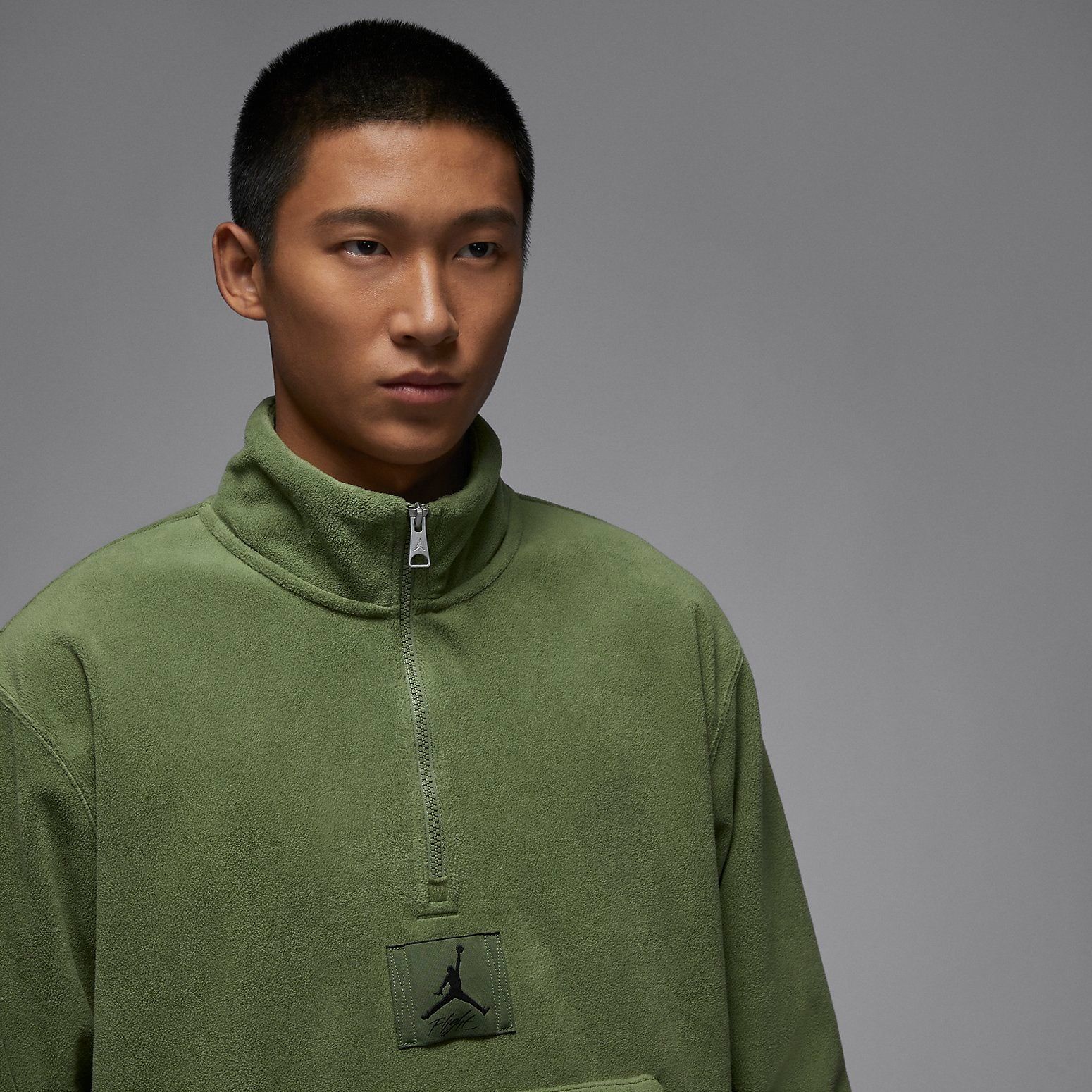 Air Jordan Essentials Winterized Fleece Half-Zip 'Sky J LT Olive' FD7864-340 sold by KicksCrew product image thumbnail 3