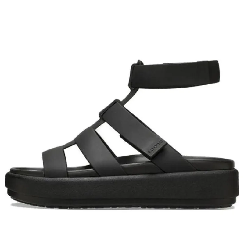 (WMNS) Crocs Brooklyn Luxe Gladiator Sandals 'Black' 209557-060 sold by KicksCrew