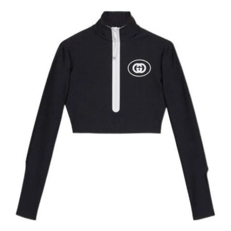 (WMNS) GUCCI Sparkling Long Sleeve Track Top 'Black' 688615-XJD6D-1070 sold by KicksCrew