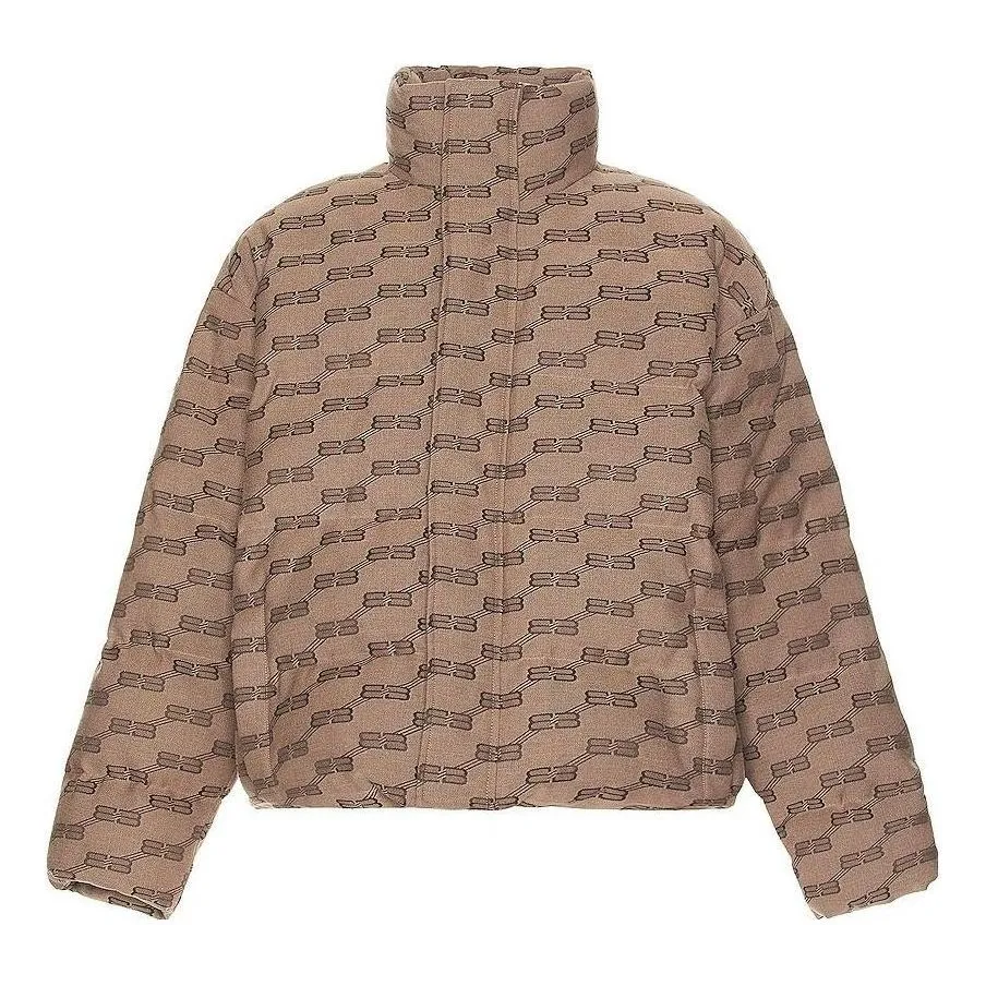 Balenciaga BB Monogram Puffer Jacket 'Beige Brown' 681885TML339378 sold by KicksCrew