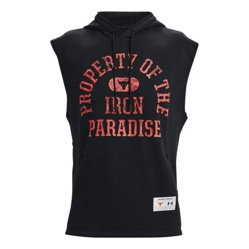 Under Armour Project Rock Sleeveless Hoodie 'Black Red' 1367034-001 sold by KicksCrew