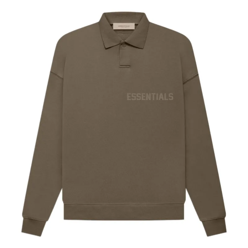 Fear of God Essentials FW22 LS Polo 'Wood' FOG-FW22-673 sold by KicksCrew